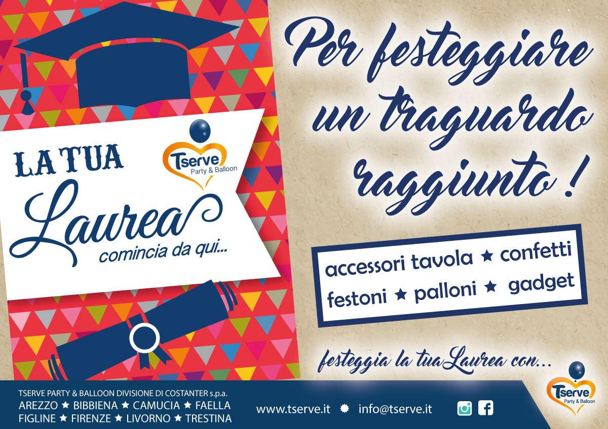 Per festeggiare un traguardo raggiunto… Festeggia la tua laurea con Tserve!